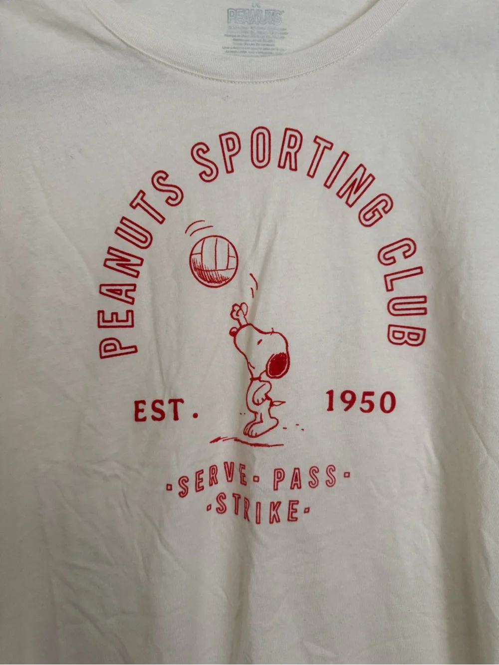 Peanuts Snoopy volleyball tshirt size L - Picture 2 of 3